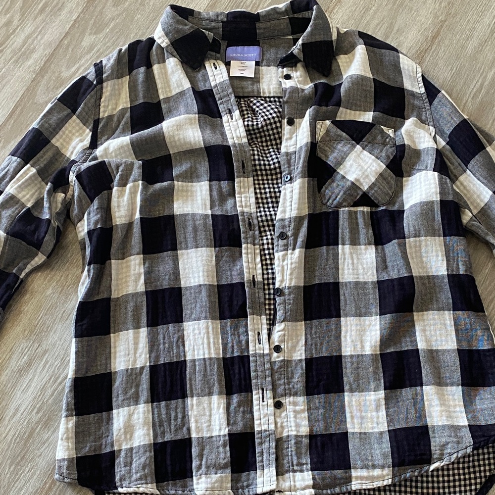 Laura Scott | Cotton Plaid Shirt SzM